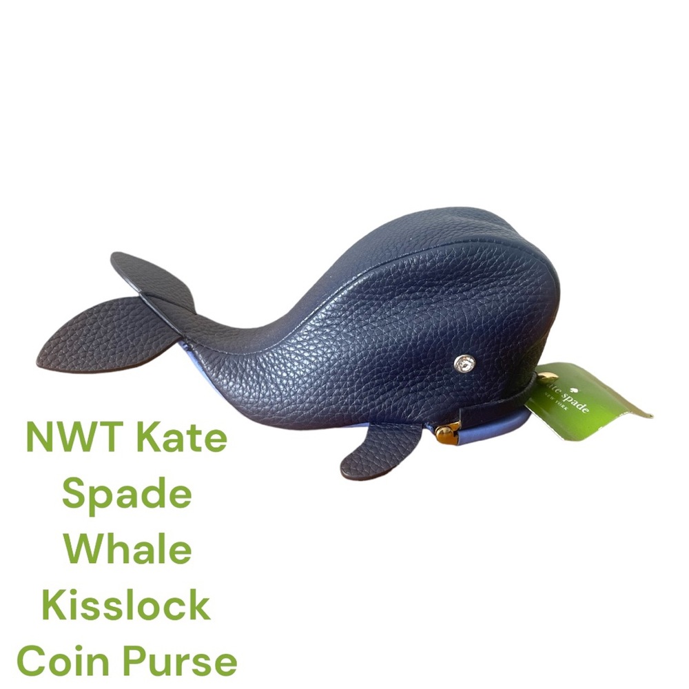 NWT Kate Spade Off We Go Whale Kisslock Coin Purse